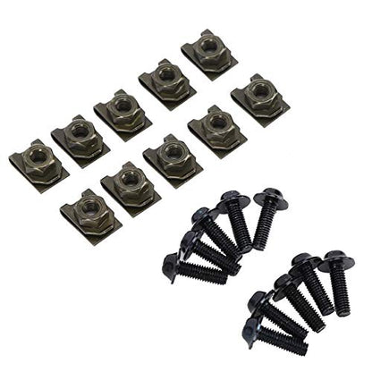 M5 Motorcycle Fairing Kit 5x16mm Aluminum Fairing Bolts with Speed Clip Nut Fastener Set Universal Body Panel Mounting Screws for Motorcycle Scooter Replacement Hardware
