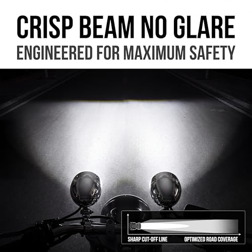 2 Pcs Chrome LED Motorcycle Fog Passing Lights - color: White Light