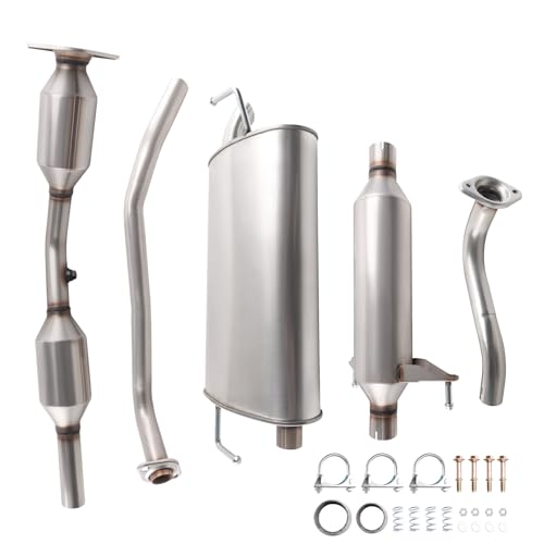 409 Stainless Steel Exhaust Resonator Muffler System Kit Compatible with 2003 2004 2005 Corolla 1.8L L4 | OE 53717 54698 54461 | EPA Compliant - size: 2003 2004 2005 Corolla 1.8L L4