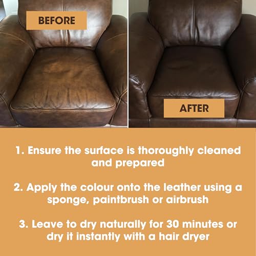 Furniture Clinic Leather Repair Paint, Color and Finish, Dark Grey - color: Dark Grey, size: 50ml / 1.7oz