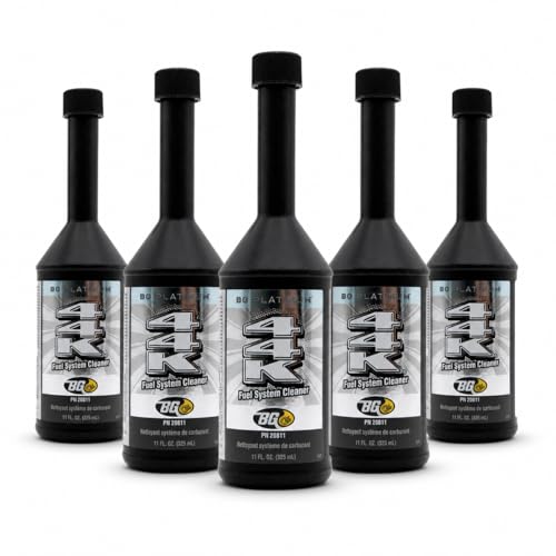 Bundle BG Platinum 44K Fuel System Cleaner, 5 Pack, PN 20811, Five 11 fl oz Bottles, Gasoline Fuel Injector and Fuel System Cleaner, Bonus Key Chain