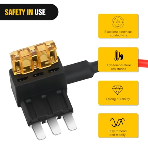 Nilight 2 Pack Micro3 Add-a-Circuit Fuse Tap Adapters 12V 5A - color: 2Pcs Micro3
