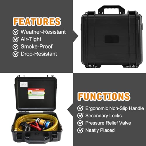 12V External Inline Fuel Transfer Pump Set, Electric Fuel Pump 100GPH High Flow, Portable Gasoline Transfer Pump Universal for Vehicles, Boats, RVs, Equipment, Gasoline, Diesel (12V-Set) - color: 12V-Fuel Pump Set