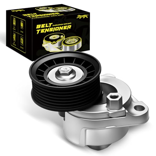Oktiger 38452 Belt Tensioner Assembly with Pulley for Ford Escape 2007-2008 2.3L/2009-2012 2.5L, Focus 2006-2011 2.0L/2006-2007 2.3L, Fusion 2006-2009 2.3L/2010-2012 2.5L, OE # 6E5Z6A228A. - size: 38452