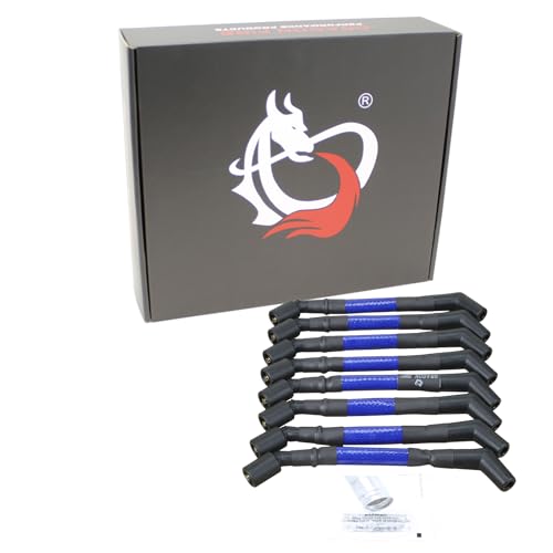 DRAGON FIRE PERFORMANCE HIGH TEMP 500 Ohm per/ft. Street Series Performance Spark Plug Wire Set For 1999-2017 Chevrolet GM Chevy LS LSX LS1 LS2 LS3 LS6 LS7 W/ Round or Square Coils OEM Fit SPW1007-BL