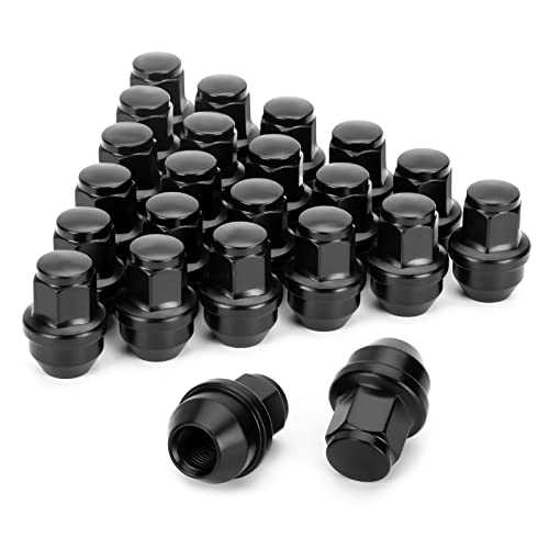 14x1.5 Lug Nuts for Ford F150 2015-2024, Solid One Piece Design Anti-Swell - color: Black, size: M14X1.5-F150/Expedition