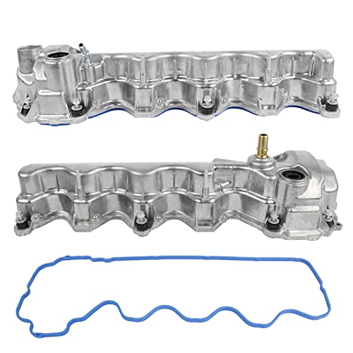 Engine Valve Cover w/Gasket (Left & Right) Replacement for Ford Expedition F150 Truck F250 F350 Super Duty Mustang Lincoln Navigator 4.6L 5.4L 2004-2014 9L1Z6582C 9L1Z6582D - size: 9L1Z6582C Silver