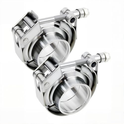 ROADFORMER 2.25" V Band Clamp with Flanges, Quick Release, 2 Pack - size: 2.25 inch