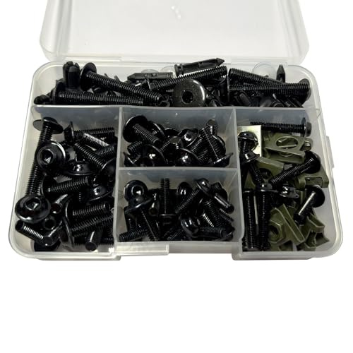 210pcs Motorcycle Fairing Bolts Kit for Sportbike Black - color: Black