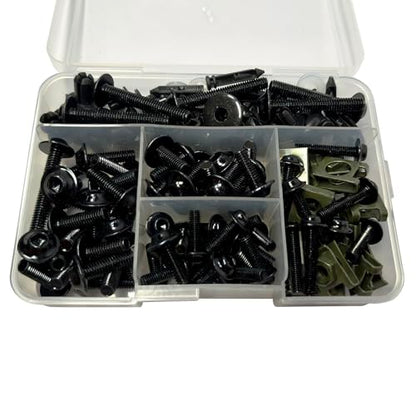 210pcs Motorcycle Fairing Bolts Kit for Sportbike Black - color: Black