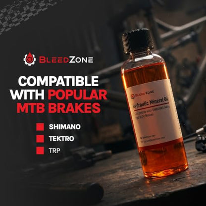 BleedZone Mineral Oil Brake Fluid for Shimano Tektro TRP, 100ml - style: 1x