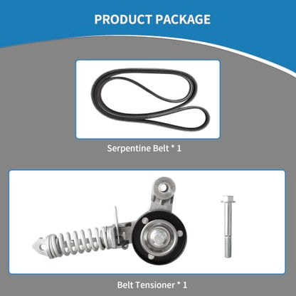 38344 Engine Belt Tensioner Serpentine Belt Drive Kit - size: 90K-38344