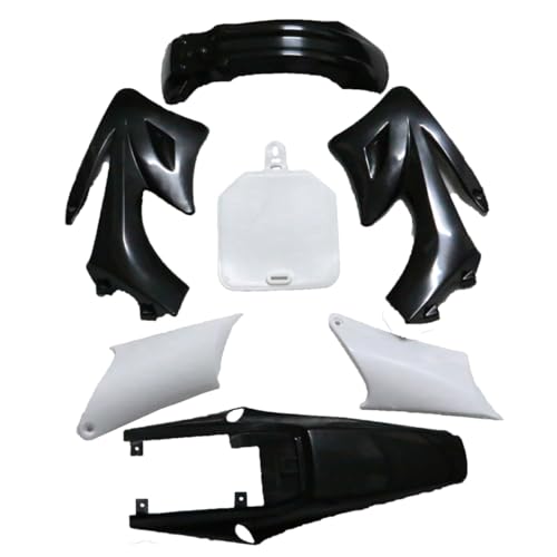 Motorcycle Full Fender Fairing Kit for Apollo 110cc 125cc 140cc 150cc 200cc 250cc Dirt Pit Bikes | Durable ABS Plastic Panels with Front, Rear Fender, Number Plate & More (Black) - color: Black