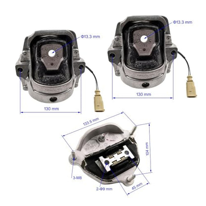 3PC Engine Motor & Transmission Mount Kit Compatible with 2010-2018 for Audi A5 A4 allroad Quattro 2.0L/ Q5 2.0L 3.0L / RS5 4.2L / SQ5 3.0L / Porsche 2.0L Replace A6991HY A4922 - size: 2010-2018 RS5, Q5, A4 A5 Quattro, Allroad, SQ5