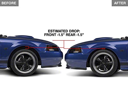 Lowering Springs | Progressive Rate Suspension Springs 1.5 Inch Drop Front Rear Blue Performance Upgrade | Compatible with 1979-2004 Ford Mustang Coupe Excludes 99-04 Cobra - size: Sport (79-04 Coupe, Excluding 99-04 Cobra)