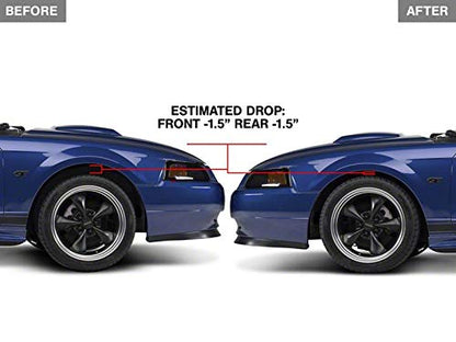 Lowering Springs | Progressive Rate Suspension Springs 1.5 Inch Drop Front Rear Blue Performance Upgrade | Compatible with 1979-2004 Ford Mustang Coupe Excludes 99-04 Cobra - size: Sport (79-04 Coupe, Excluding 99-04 Cobra)