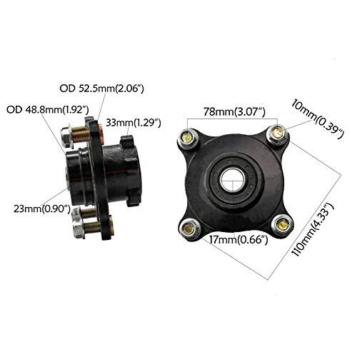 ATV Front Steering Knuckle Spindle Wheel Rim Hub Brake Disc Front Brake Caliper Assembly For Go Kart Quad Dirt Bike 125-250cc (7)
