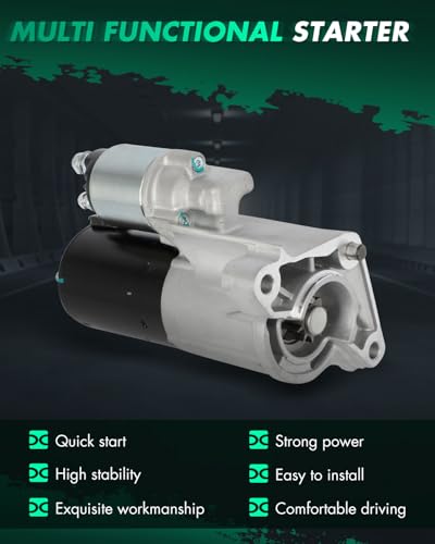 SCITOO Starter Motor 19095 for Land for Rover LR2 2008-2012 L6 3.2L 1.1KW 12V CW 10Teeth - size: 19095R