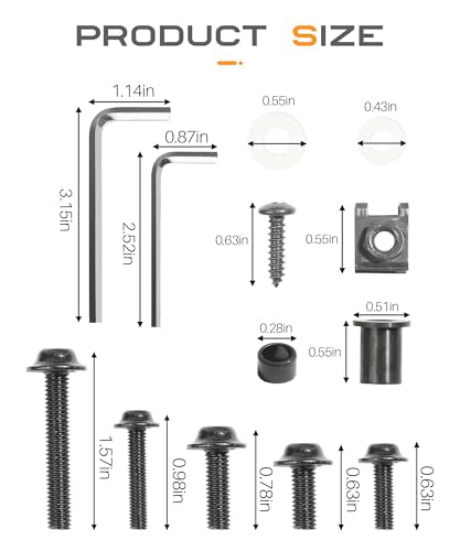 SCUARI Motorcycle Fairing Bolt Kit,Car Accessories Fairing Bolt Kit,177 PCS Motorcycle Fairing Cowling Screws Bolts,Aluminum Fairing Bolts Nut Clips Kit,Suitable for Most Sports Motorcycles