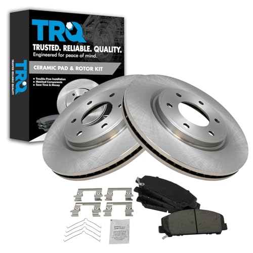 TRQ Front Ceramic Brake Pad and Rotor Set 13.78 in 6-Lug - style: BKA11785
