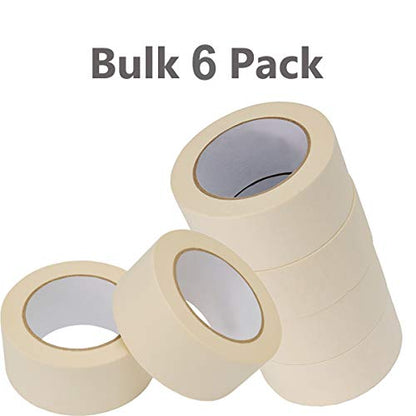 Lichamp Wide Masking Tape 2 inches, 18-Pack White Masking Tape Bulk Multi Pack, General Purpose & High Performance, 1.95 inches x 55 Yards x 6 Rolls (330 Total Yards) - size: 2 inches (Pack of 3)