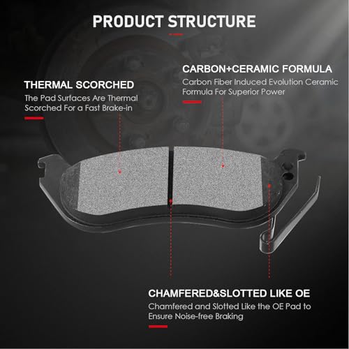 cciyu D856 D981 Front & Rear Disc Brake Pads Kit - size: Front[D856] + Rear[D981]