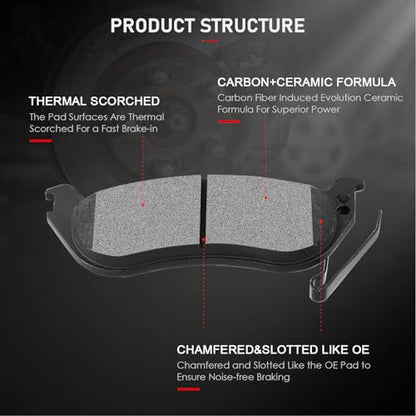 cciyu D856 D981 Front & Rear Disc Brake Pads Kit - size: Front[D856] + Rear[D981]