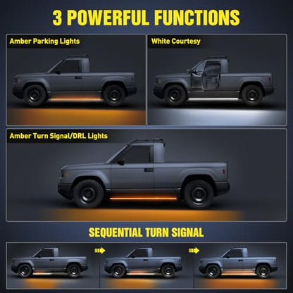 Nilight 48 Inch LED Running Board Lights 2 PCS - color: 48" Running Board Lights White/Amber