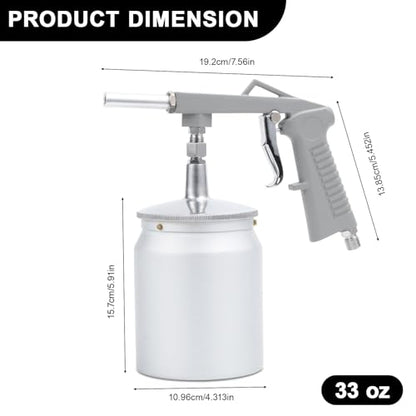 Air Undercoating Spray Gun with 33 oz Suction Feed Cup, Pneumatic Automotive Sprayer for Sprayable Truck Bed Liner Coating, Rubberized Undercoat, Chip Guard Paint and Rust Proofing - size: 1000cc