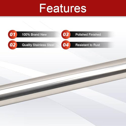 Stainless Steel 3''Inch Straight DIY Custom Mandrel Exhaust Pipe - size: 3 Inch-2PC
