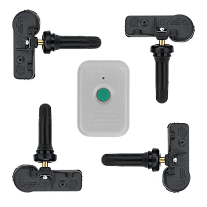 4 Pack Tire Pressure Monitoring System Sensor 315MHz DE8T-1A180-AA TPMS Sensor+ TPMS Relearn Tool Compatible with Ford Focus Fusion F150 CMAX E150 Edge Escape Expedition Mustang Lincoln Mercury Mazda