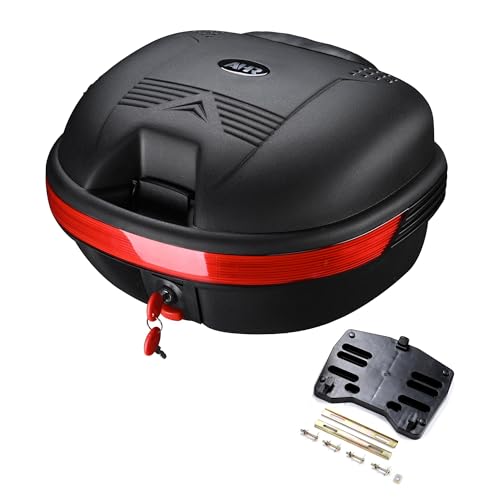 AHR 30L Motorcycle Top Case Trunk Black Tail Box Scooter Tour Motorcycle - size: 30L