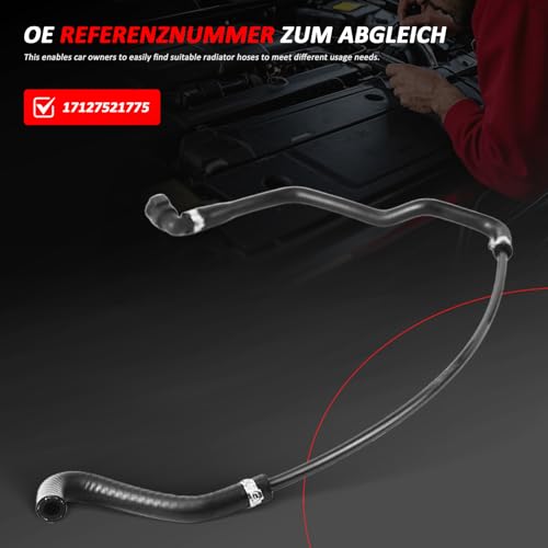 17127521775 Upper Coolant Hose Compatible with BMW