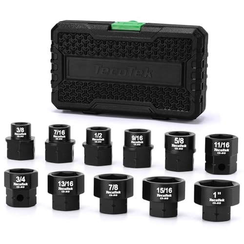 TecoTek 11Pc 1/2" Drive Low Profile Nano Impact Sockets - SAE - size: 3/8" - 1"(1/2" Dr.)