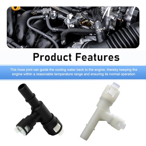 2 PCS Car Heater Inlet Hose Joint, Three-way Plastic Cooling Heater Hose Connector, Compatible with Cadillac Chevrolet GMC 15055343 15055342, Plastic Heater Core Hose Tee Connector Replacement