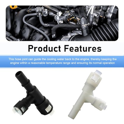 2 PCS Car Heater Inlet Hose Joint, Three-way Plastic Cooling Heater Hose Connector, Compatible with Cadillac Chevrolet GMC 15055343 15055342, Plastic Heater Core Hose Tee Connector Replacement