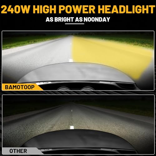 240W High Power Dual Motorcycles LED Headlight High Low Beam with DRL E24 Projector Head Lamp Compatible with Road glide 2015-2023 (Yellow+white) - color: White + Yellow