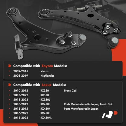 A-Premium 2 x Front Lower Control Arm, with Ball Joint & Bushing