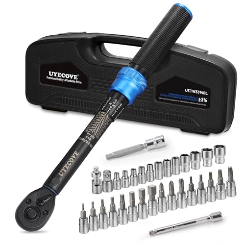 1/4-Inch Drive Click Torque Wrench Set 33Pcs 20-240IN.LB/2.3-27.1Nm - size: 1/4'' DR., style: 20-240IN.LB 33pcs(Blue)