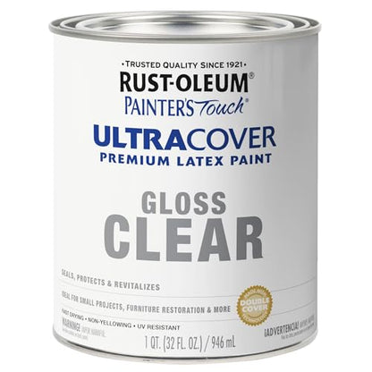 Rust-Oleum Painter's Touch Latex Brush-On Paint, Gloss Clear - color: Gloss Clear, size: 1 Quarts (Pack of 1)