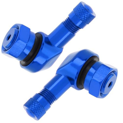 90° Tire Valve Stems 11.3mm Aluminum Forged for Scooter E-Bike ATV - color: Blue