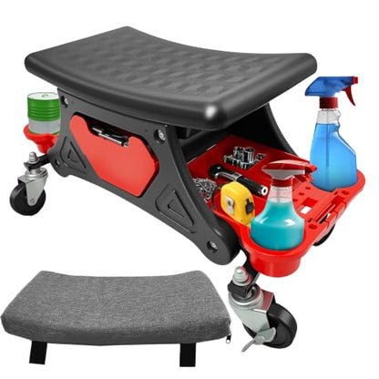 Mechanic Stool, Garage Stool, 300 LBS Capacity Heavy Duty