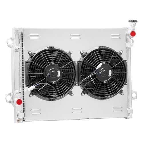 CU2802 3 Row Radiator Shroud Fan For 2005-2015 Toyota Tacoma 2.7L L4 4.0L V6 AT 2006 2007 2008 2009 2010 2011 2012 2013 All Aluminum Radiador Radiators