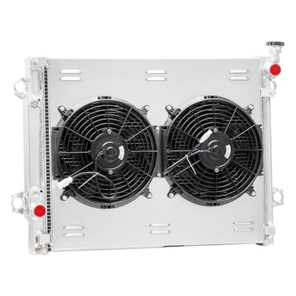 CU2802 3 Row Radiator Shroud Fan For 2005-2015 Toyota Tacoma 2.7L L4 4.0L V6 AT 2006 2007 2008 2009 2010 2011 2012 2013 All Aluminum Radiador Radiators