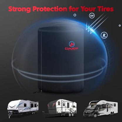 Comnova Tire Storage Cover - 600D Tire Cover for Trucks SUV Camper RV Trailer, Waterproof Heavy Duty Fade-Resistant Seasonal Spare Tire Storage Bags, Fits Tire Diameter 35 Inch Tire - size: 35" Tire Diameter