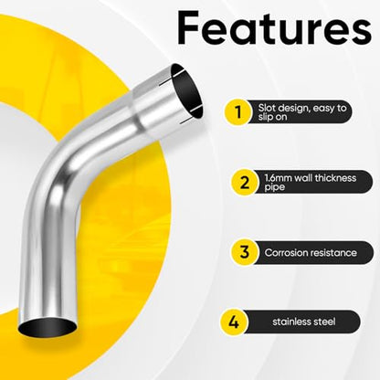 Exhaust 90 Degree Tube 5" OD,18" each side length - size: 5INCH18length