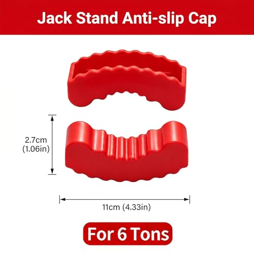 2 PCS 6 Ton Jack Stand Pads for Car, Anti-Slip Rubber Floor Jack Pad, Load-Bearing, Universal for Most Cars, Trucks, SUVs (Red) - color: 6 Ton #Red