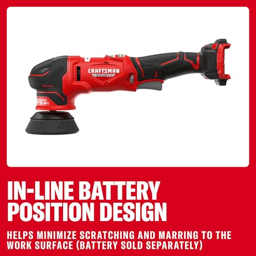 CRAFTSMAN 3 in. Dual Action Buffer Polisher, V20 Brushless Cordless Orbital Polisher, Variable Speed, Tool Only (CMCE130B)