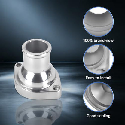 Straight Up Water Neck Aluminum Polished Thermostat Housing - color: Silver, size: 180 Degrees Style1