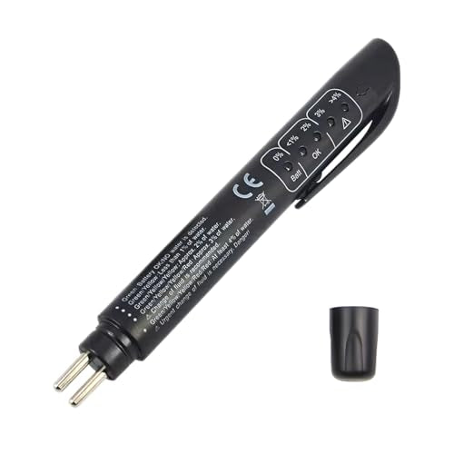 Mandark Car Brake Fluid Liquid Tester Pen, 5 LED Indicators Auto Brake Diagnostic Testing Tool for DOT 3 DOT 4 DOT 5.1 Brake Fluid, Automotive Oil Moisture Analyzer, Universal for Most Vehicles - size: 1 Pc